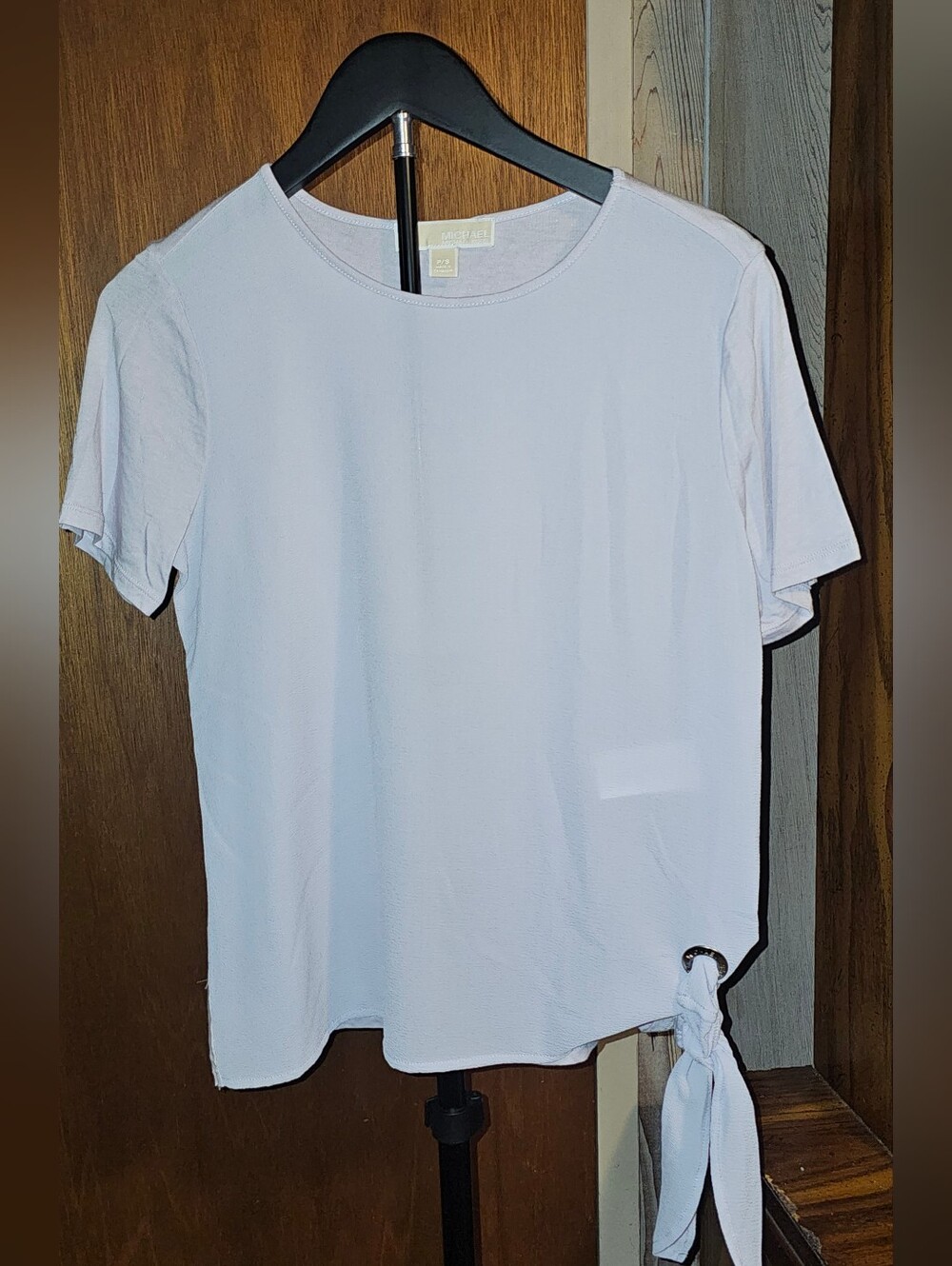 Michael Kors Light Lavender Short Sleeve Tie-Hem Petite Tee